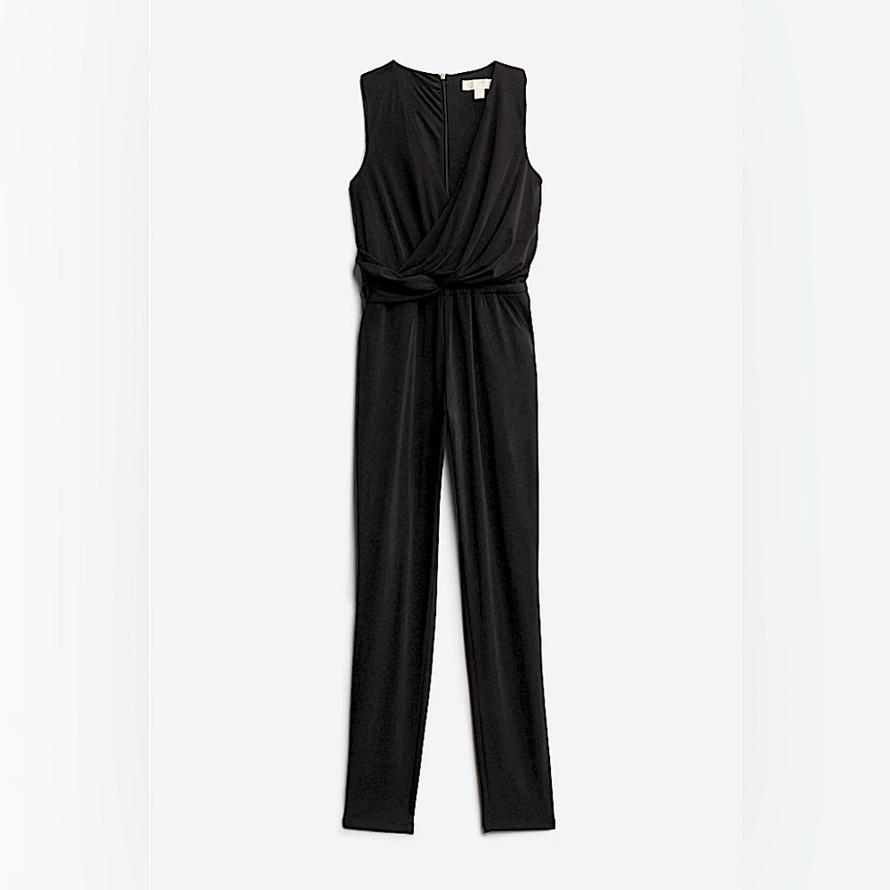 NWOT MICHAEL MICHAEL KORS Solid Twist Knit Jumpsuit Black Size Large